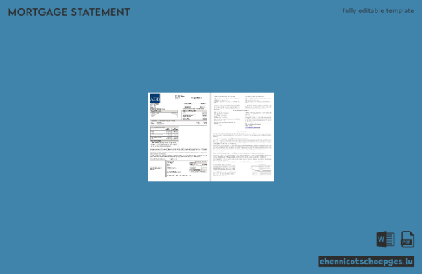 Palau ADB-Hypothekenabrechnung in Word- und PDF-Formaten – Beispielvorschau